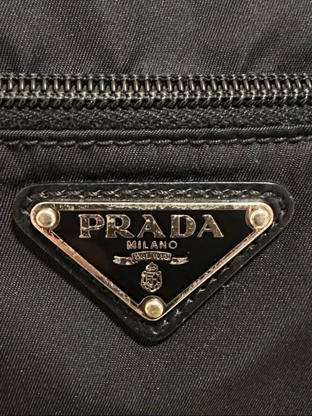 Prada Black Nylon Messenger Bag with Logo Plaque - Picture 7 of 16